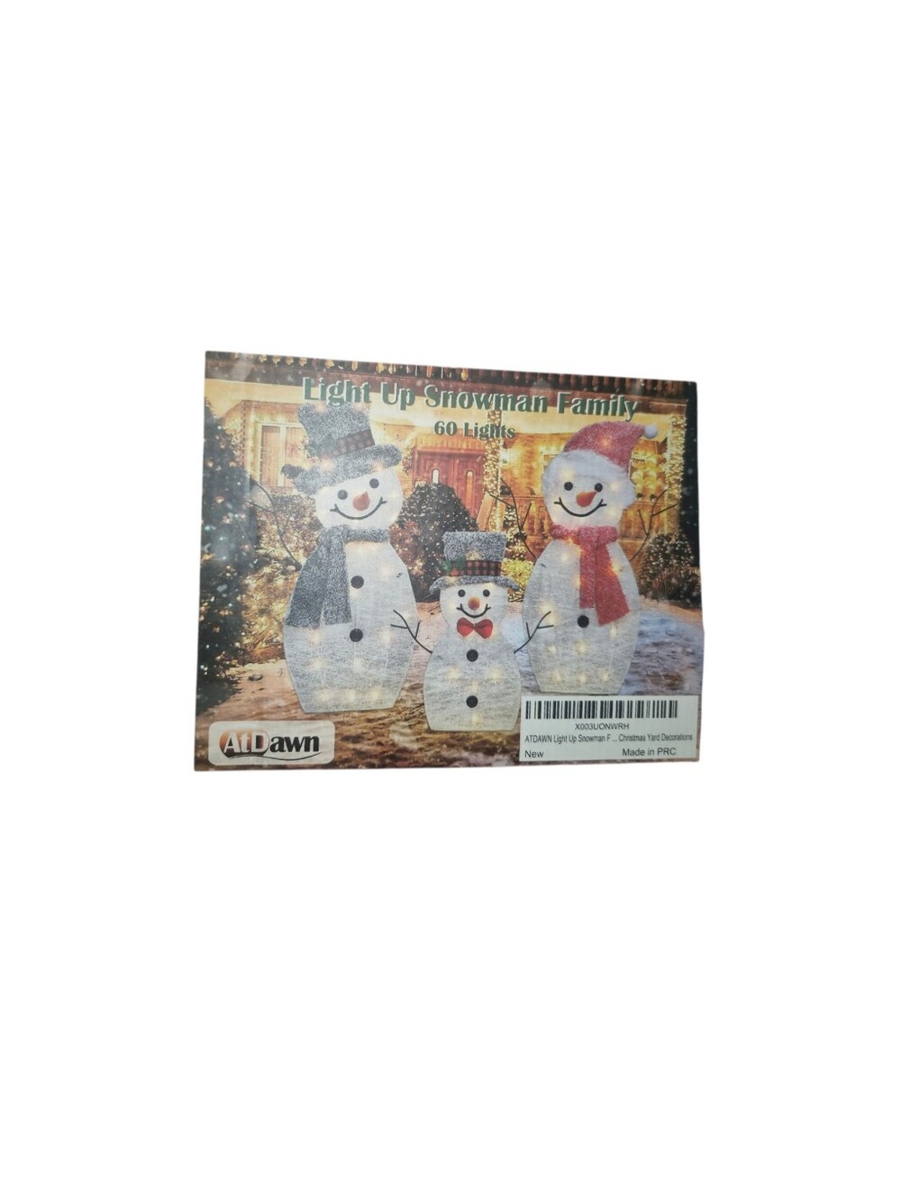 Amazon Light-Up Snowman Family - White with Red and Black Accents